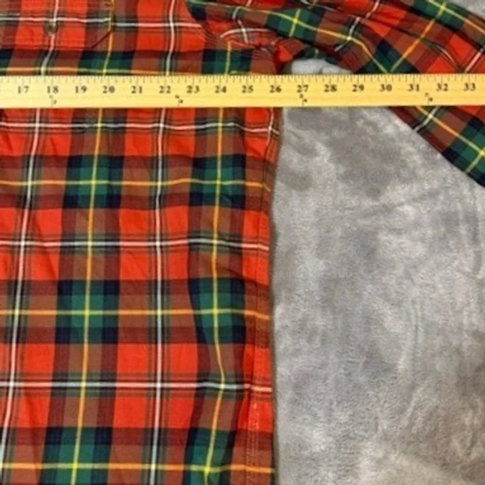 Polo Ralph Lauren Shirt Mens 2XL Red Plaid Cotton Shooting Hunting Chin Strap